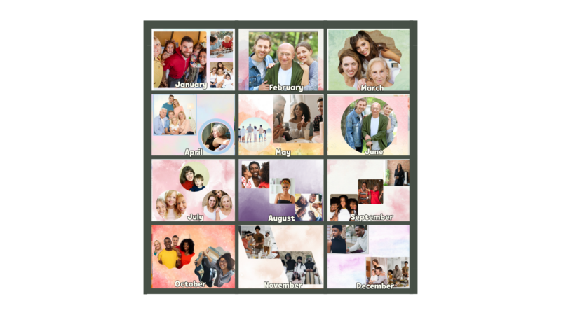 Watercolor wall calendar